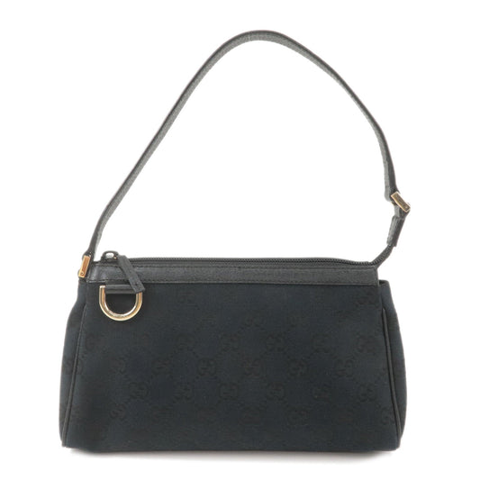 GUCCI Abbey GG Canvas Leather Hand Bag Pouch Black 145750