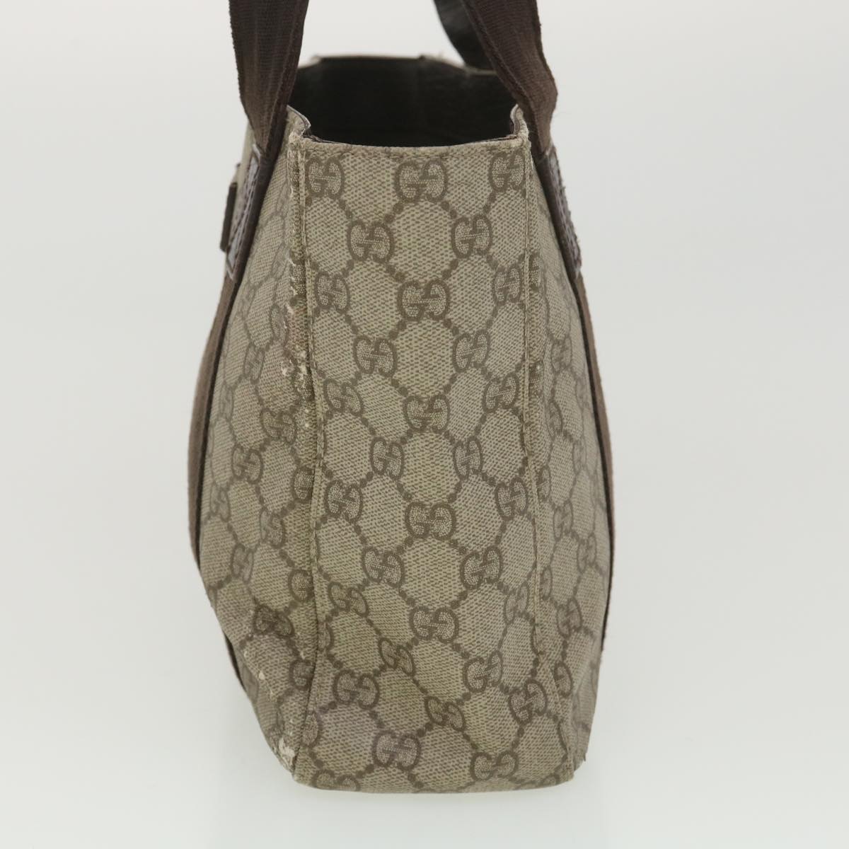 GUCCI GG Canvas Hand Bag PVC Leather Beige 141976  38817
