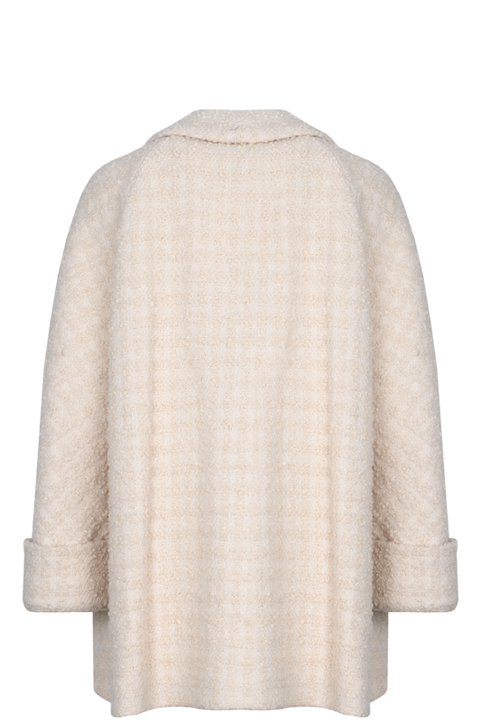 GUCCI Coat Wool Tweed Beige