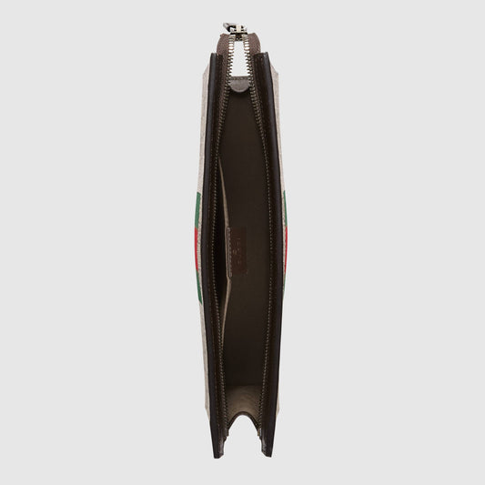 Gucci GG Supreme Web Pouch Beige/Ebony