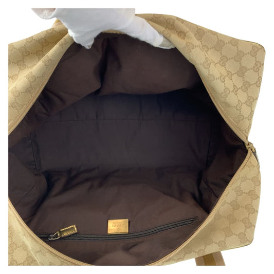 GUCCI Boston Duffel bag 153240 GG canvas Beige Gold Metal Boston Duffel bag Handbag Unisex GG pattern Women Used