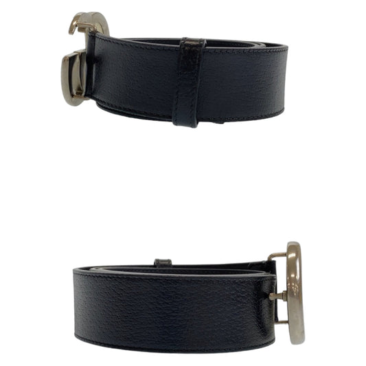 GUCCI belt 525040 leather Black SilverMetal Belt Buckle 33.1"/34" Unisex Marmont GG logo mens 34 Used