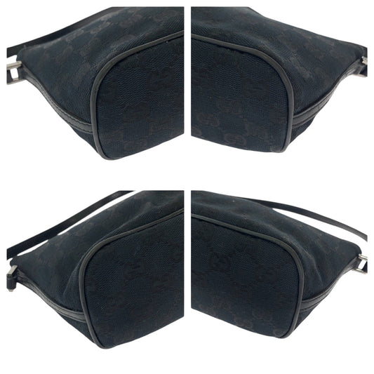 GUCCI Handbag 039 1103 GG canvas Black SilverMetal Handbag accessory pouch Women Used