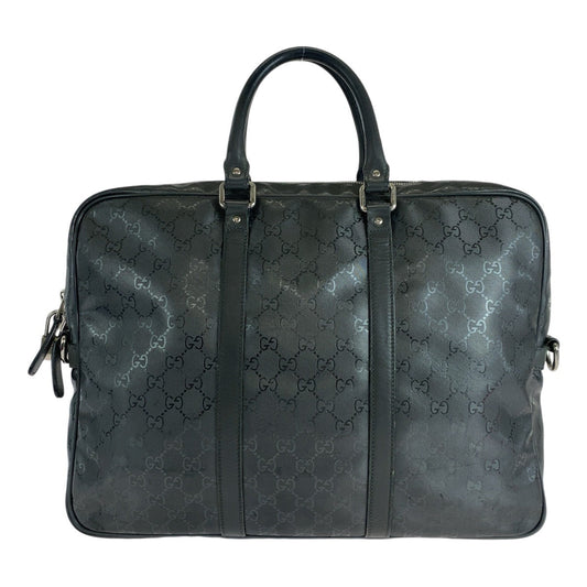 GUCCI Business bag 208463 PVC, Leather Grey SilverMetal Business bag briefcase GG implementation mens Used
