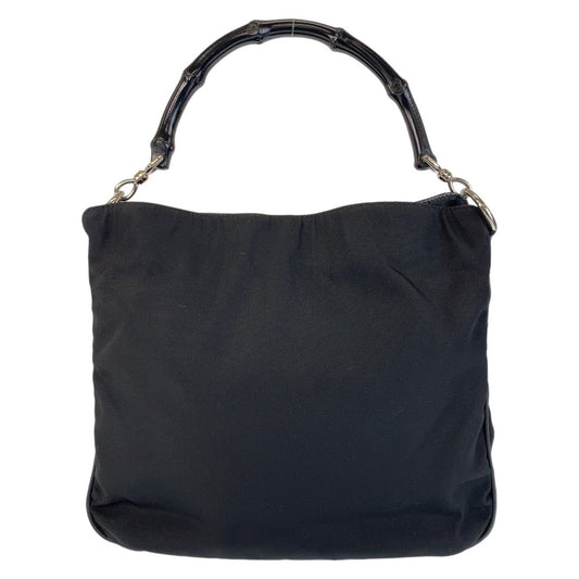 GUCCI Handbag 001 1638 Nylon, Bamboo black Handbag Bamboo Women Used