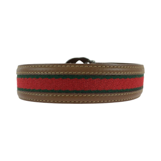GUCCI belt 037 1192 leather Brown sherry line interlocking 30