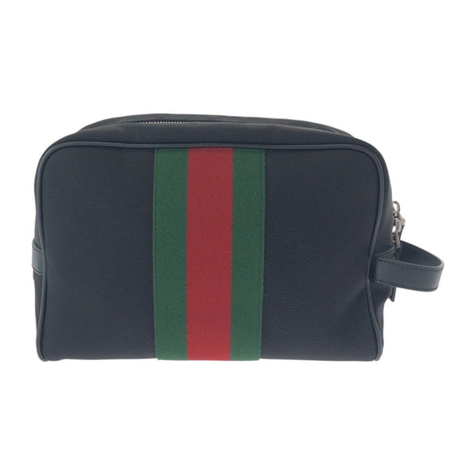 GUCCI business bag 630916 Canvas, Leather Black SilverMetal business bag pouch Sherry line mens Used