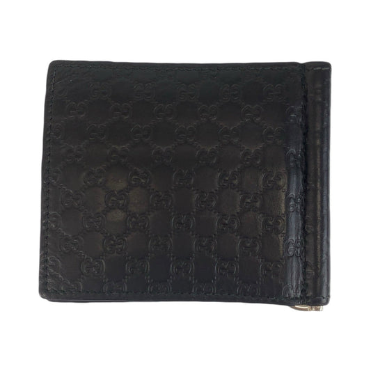 GUCCI Card Case 544478 leather black Card Case Money Clip Micro Guccisima mens Used