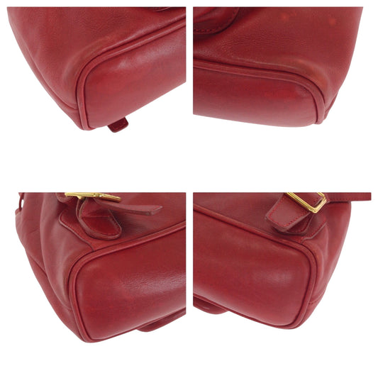 GUCCI Backpack 003 2058 0080 leather Red brown Backpack Backpack Bamboo Women Used