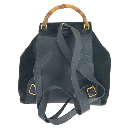 GUCCI Backpack 003 2058 0016 Suede, Leather black Backpacks & Daypacks Backpacks Bamboo Women Used