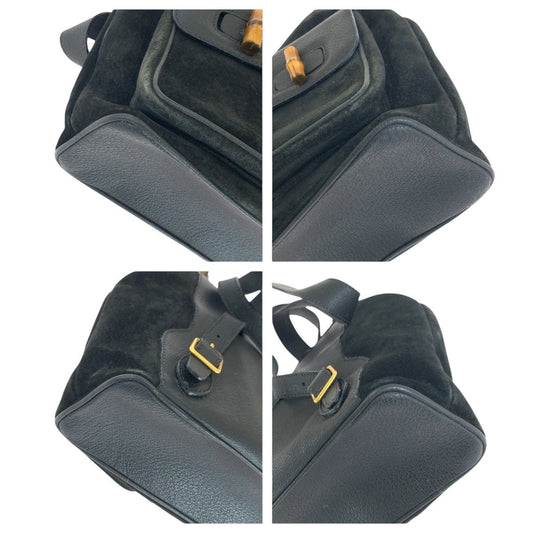 GUCCI Backpack 003 2058 0016 Suede, Leather black Backpacks & Daypacks Backpacks Bamboo Women Used