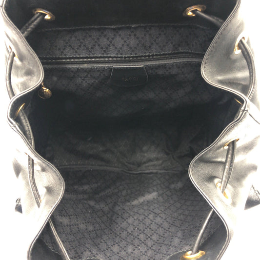 GUCCI Backpack 003 1998 0016 leather Black black Backpack Unisex Bamboo Women Used