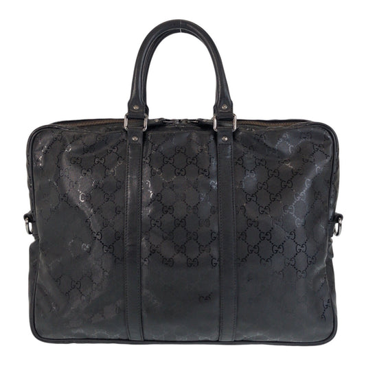GUCCI Business bag 201480 PVC, Leather Black black Business bag briefcase GG implementation mens Used