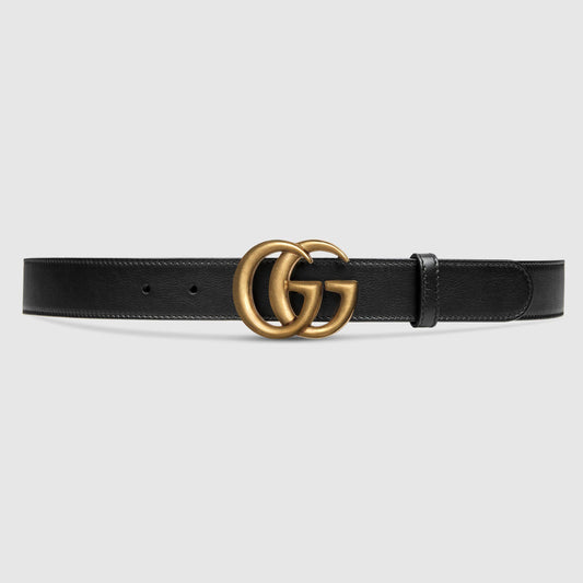 Gucci Black Belt with GG Buckle