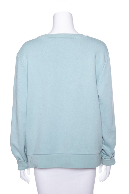 Gucci Blue Floral Embroidered Heart Sweater SZ XL