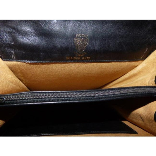 Gucci black smooth leather early Lady Lock two-way