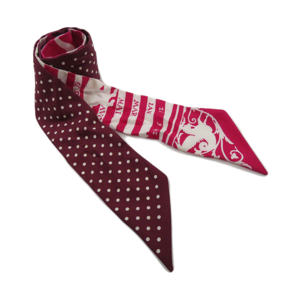 HERMES scarf silk pink Twilly  Women Used