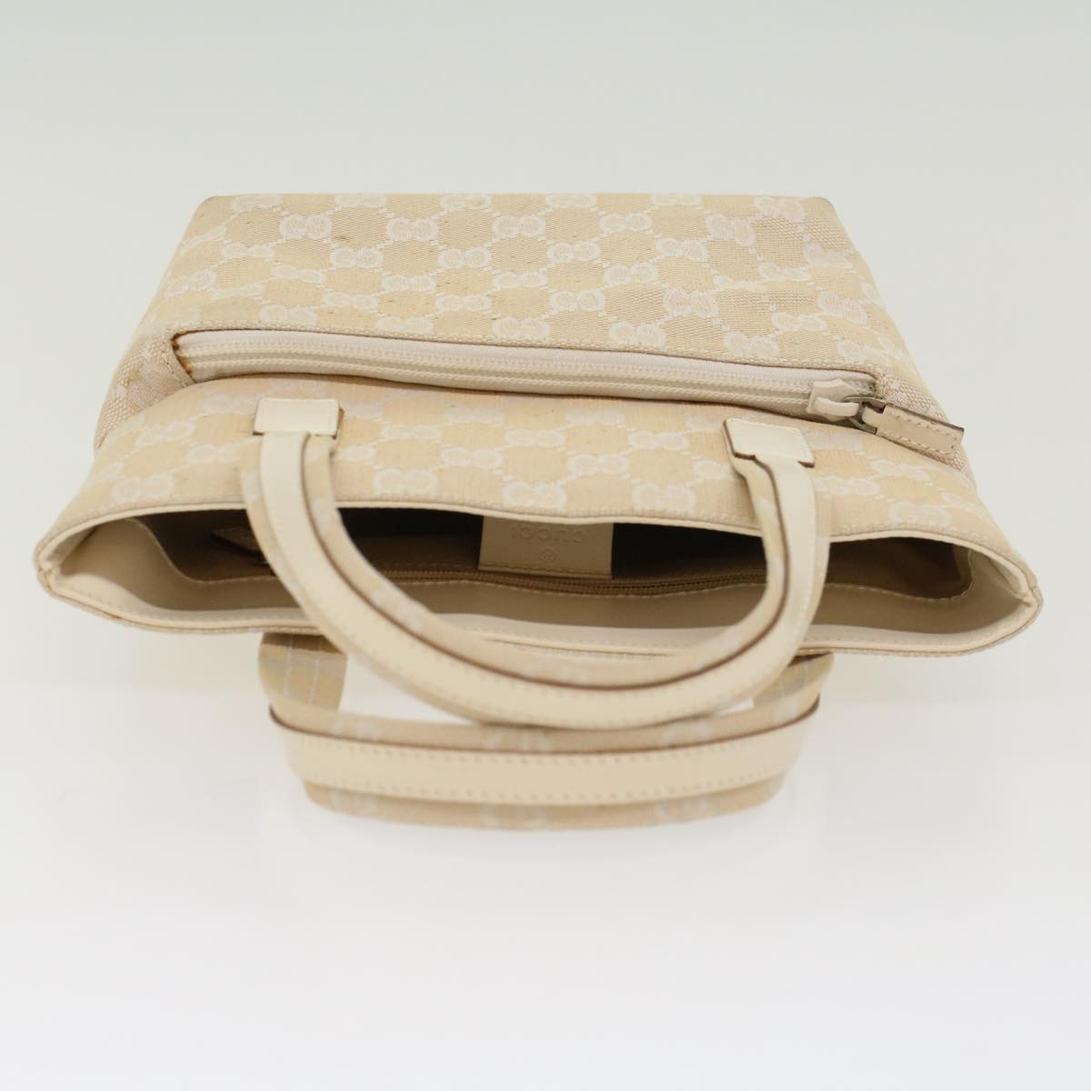 Gucci GG Canvas Hand Bag Canvas Beige  45852