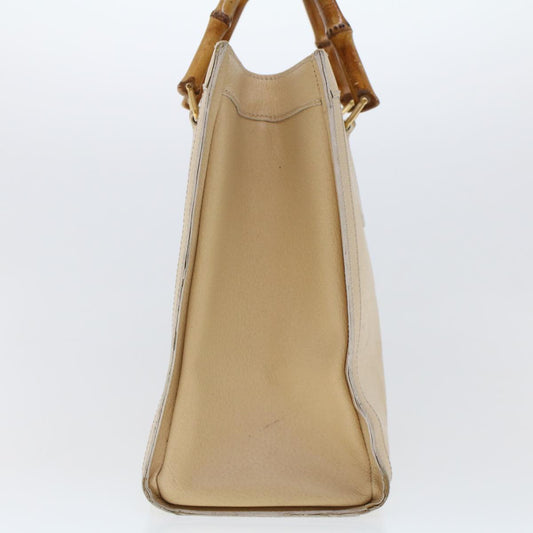 Gucci Bamboo Hand Bag Leather Beige  45863