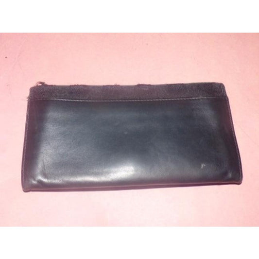 Gucci Black Leather And Black Large G Logo Print Canvas With Red Green Accent Vintage Wallet