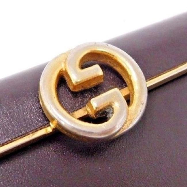 Gucci Interlocking G Chocolate Brown Leather Clutch