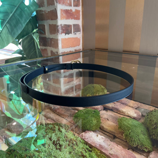 GUCCI GG Marmont Thin Black Leather Belt 95/38