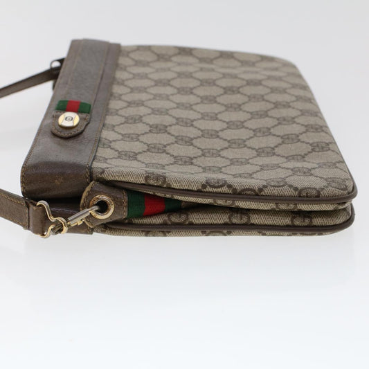 GUCCI GG Canvas Web Sherry Line Shoulder Bag Beige Red 904.02.035..  48148