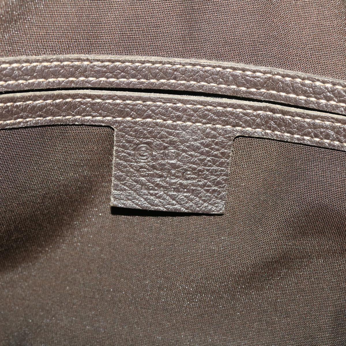 Gucci GG Canvas Hand Bag Coated Canvas Beige Dark Brown  49071