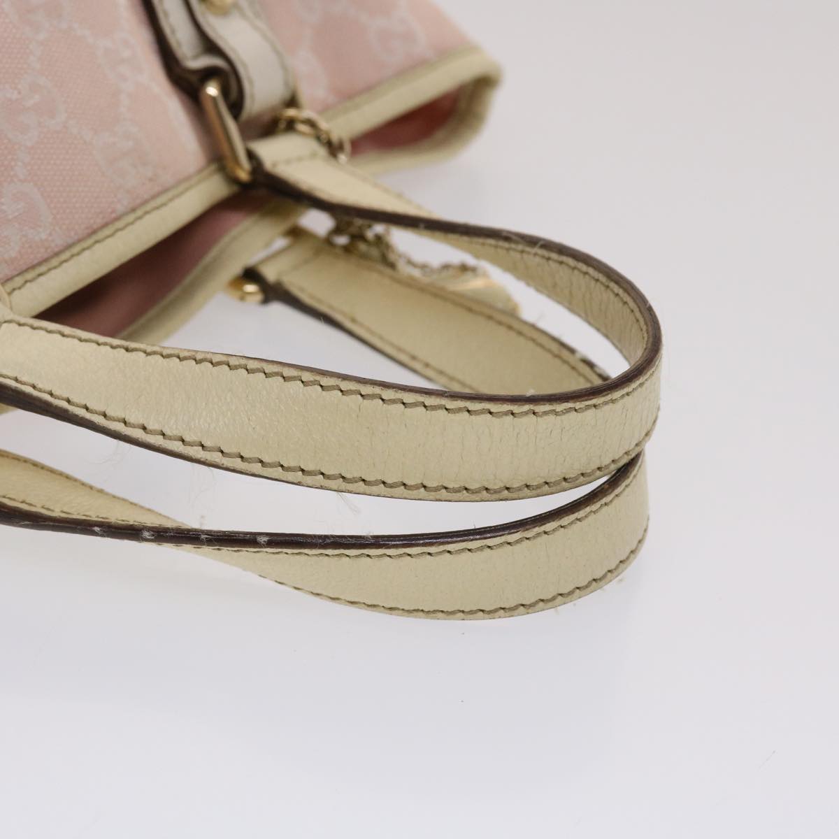 Gucci GG Canvas Sherry Line Hand Bag Pink White Green  49075