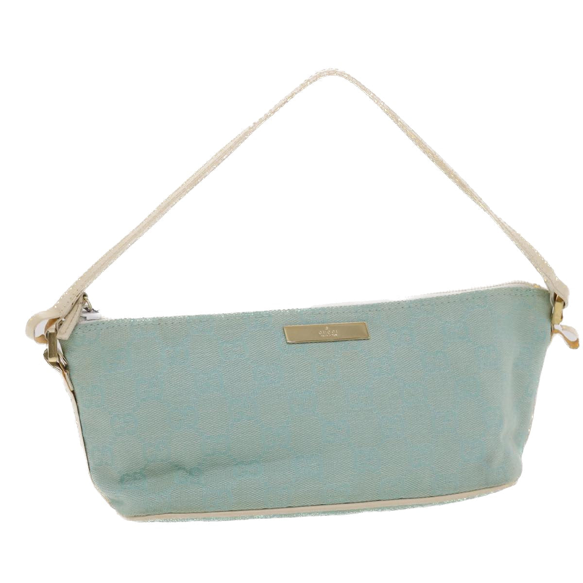 GUCCI GG Canvas Accessory Pouch Light Blue White  49080