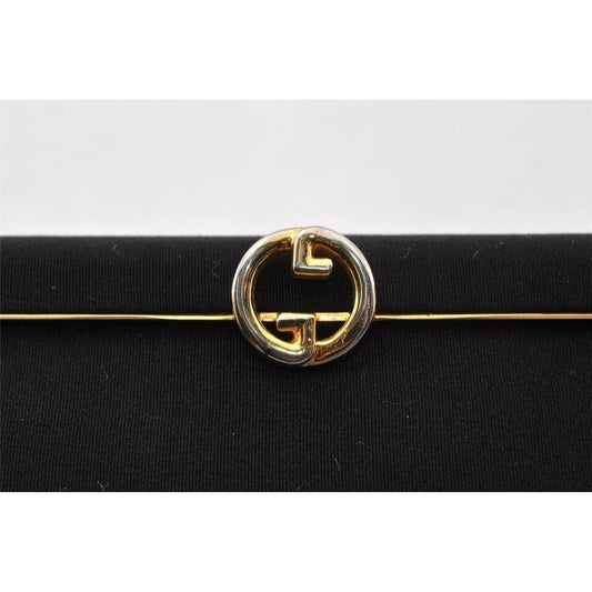 1960's Gucci mod black silk interlocking GG clutch purse