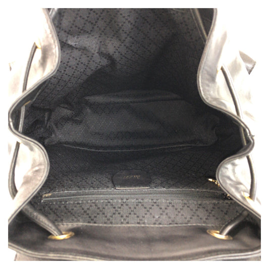 GUCCI Backpack 003 2058 0016 leather Black Gold Metal Backpack Backpack Bamboo Women Used