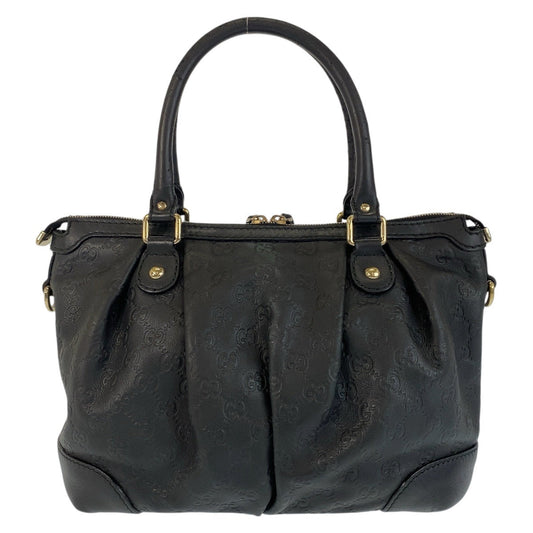 GUCCI Handbag 247902 leather Black GoldMetal Handbag Shoulder Bag 2way Guccisima Sukey Women Used