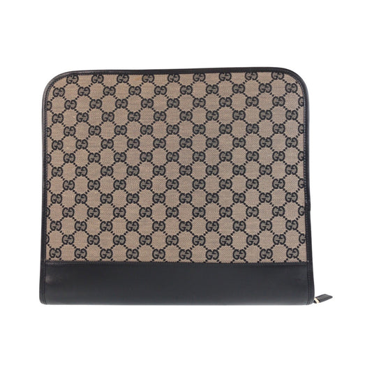 GUCCI Business bag 019 0434 GG canvas, leather beige black black Business bag paper case Women Used