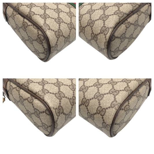 GUCCI Clutch bag 98 16 014 GG Supreme Canvas Brown Sherry line