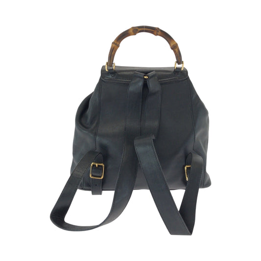 GUCCI Backpack 003 2058 0016 leather Black Brown Backpack Backpack Bamboo Old Gucci Women Used