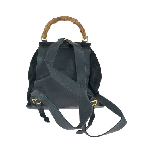 GUCCI Backpack 003 58 0016 Suede black brown Backpack Backpack Bamboo Old Gucci Women Used