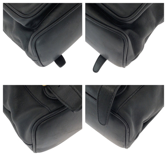 GUCCI Backpack 003 2058 0016 leather Black Brown Gold Metal Backpack Backpack Bamboo Women Used