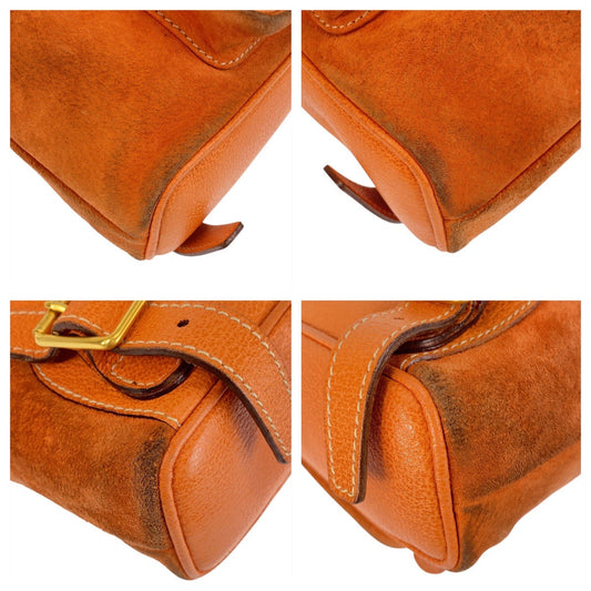 GUCCI Backpack 003 58 0030 Suede Orange GoldMetal Backpack Backpack Bamboo Women Used