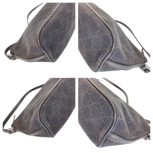 GUCCI Handbag 07198 GG canvas, leather Dark Brown SilverMetal Handbag accessory pouch Women Used