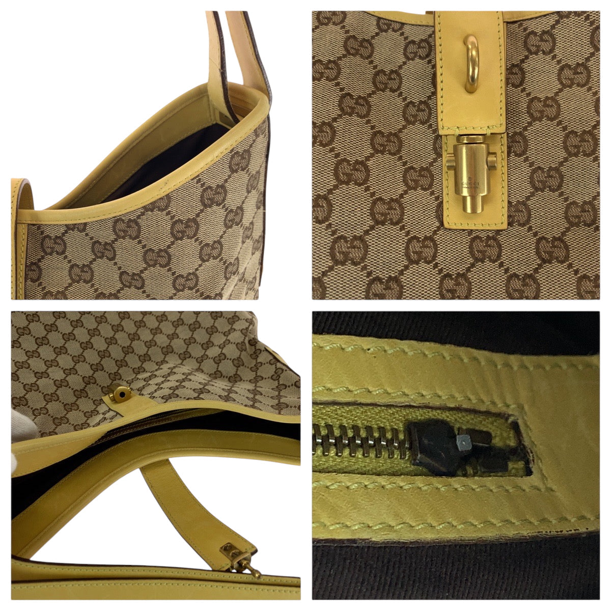 GUCCI Shoulder Bag 109190 GG canvas beige New Jackie