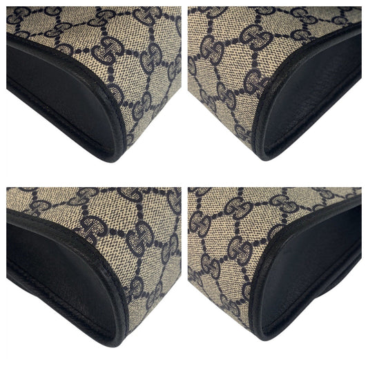 GUCCI Clutch bag 89 01 030 GG Supreme Canvas gray Sherry Line Old Gucci