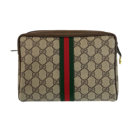 GUCCI Clutch bag 32 014 3553 GG Supreme Canvas beige Sherry Line Old Gucci