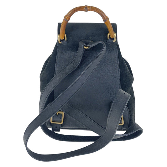GUCCI Backpack 003 2852 0030 0 Suede black Bamboo