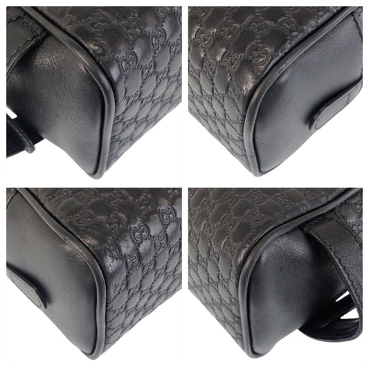 GUCCI business bag 419775 leather Black black Micro Guccisima