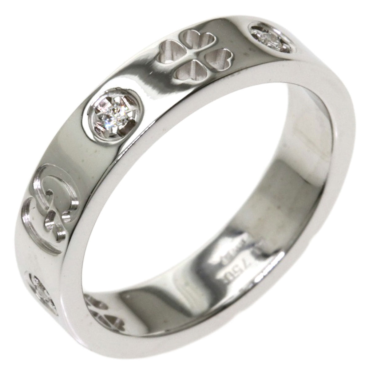 GUCCI Ring K18WG Silver Icon Amor Forever Diamond Women Used