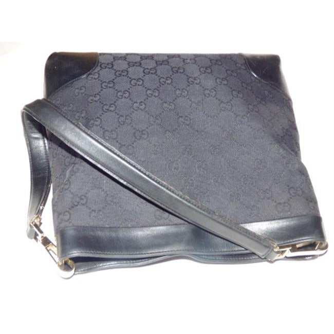 Gucci Gg Supreme Shoulder Guccissima Top Handle Black G Logo Print Leather Canvas Hobo