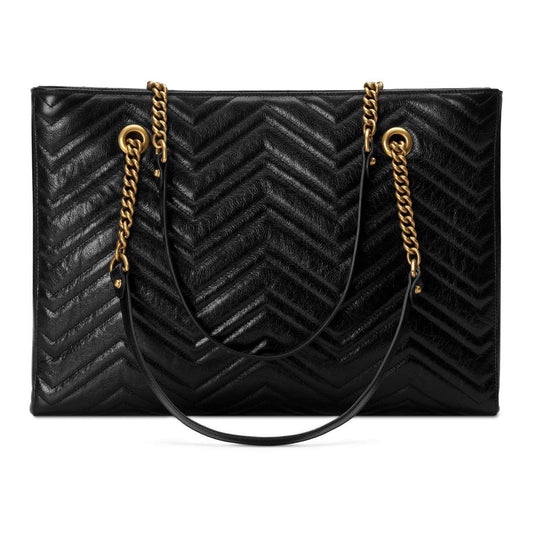Gucci GG Marmont Matelassé Leather Shoulder Bag in Black