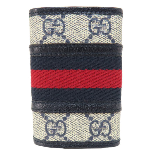 GUCCI Key case Key holder  603732 PVC Navy Ophidia GG