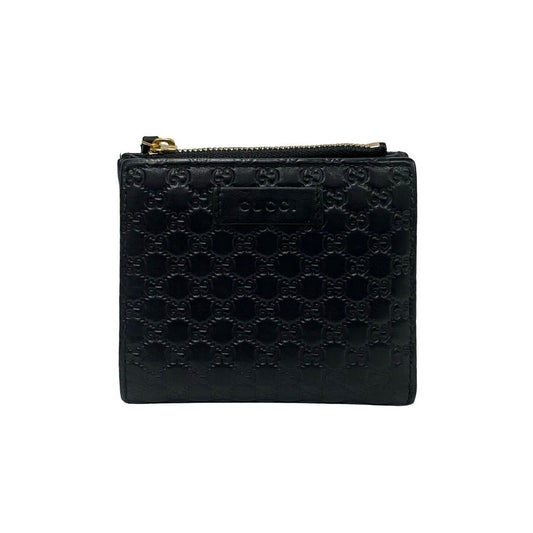 GUCCI Bifold Wallet leather black Guccisima